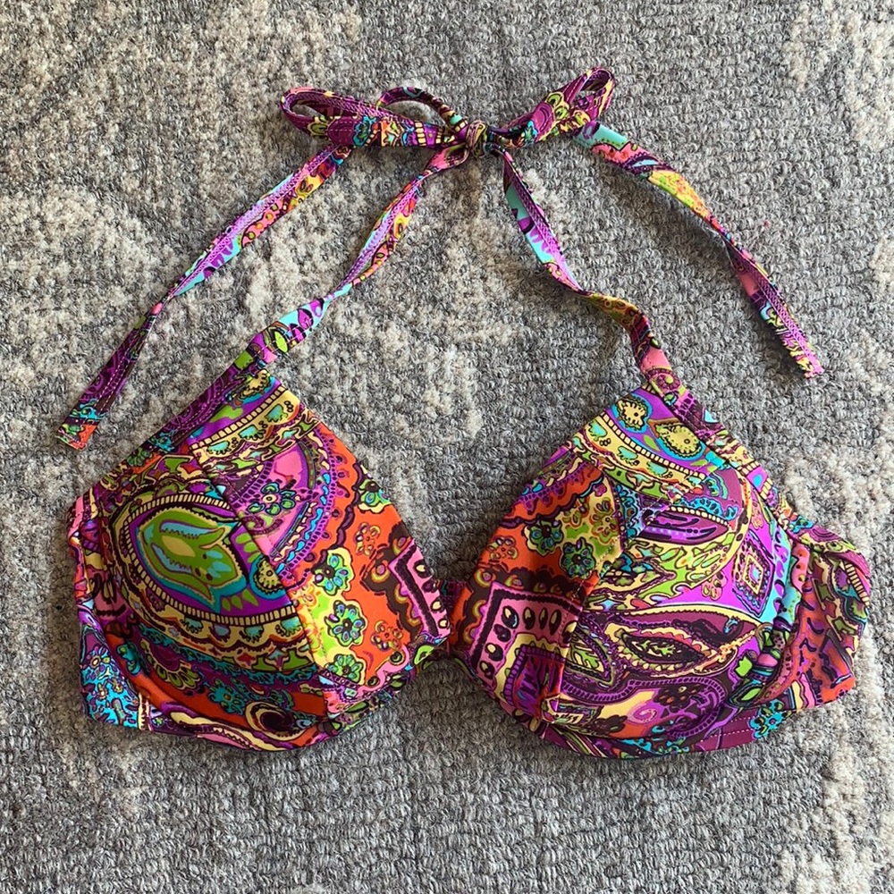 Victoria's Secret Pink & Purple Paisley Bikini Top
